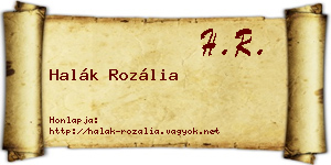 Halák Rozália névjegykártya